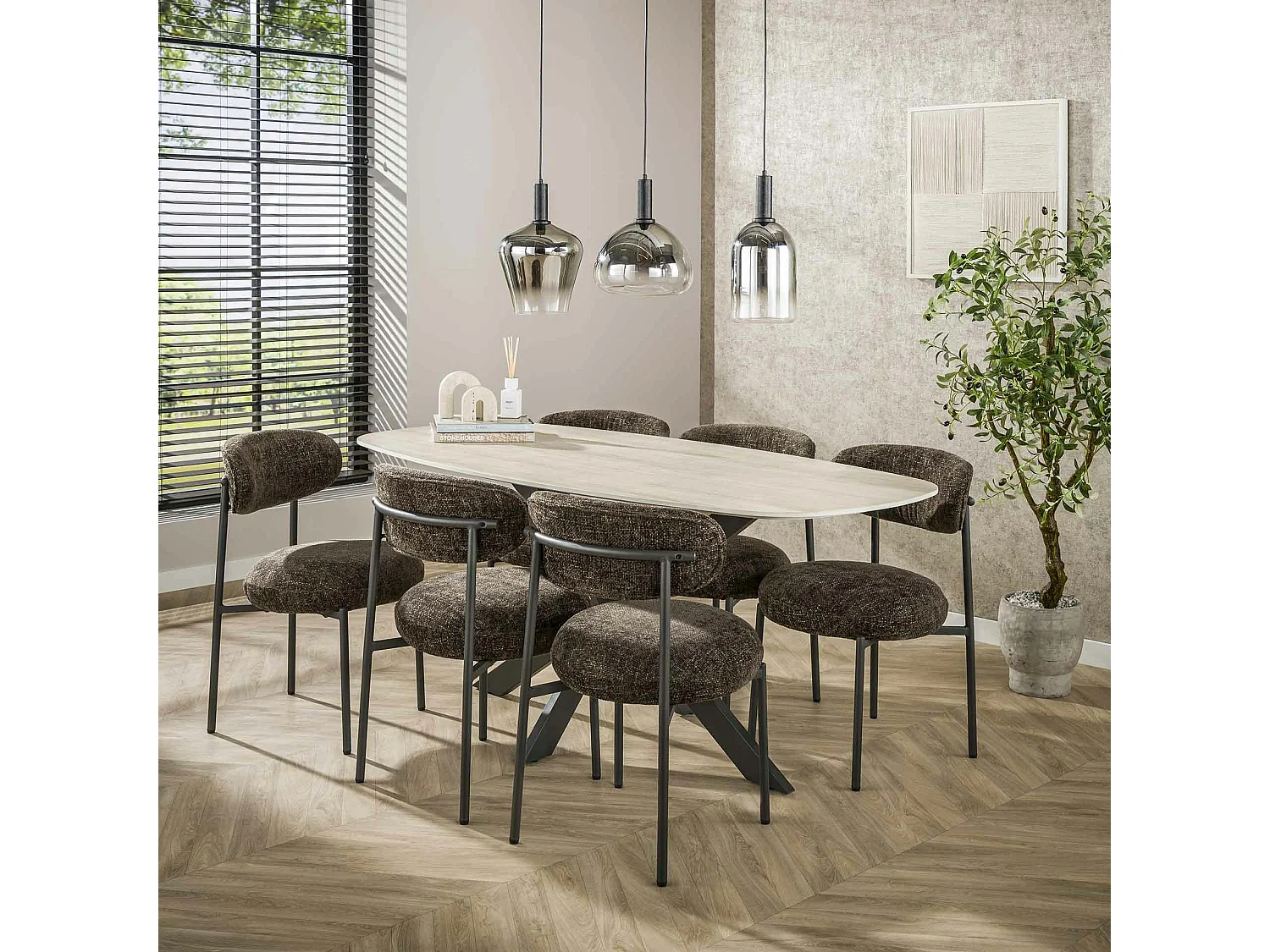 Suspension en verre fumé – 3 formes NOVA