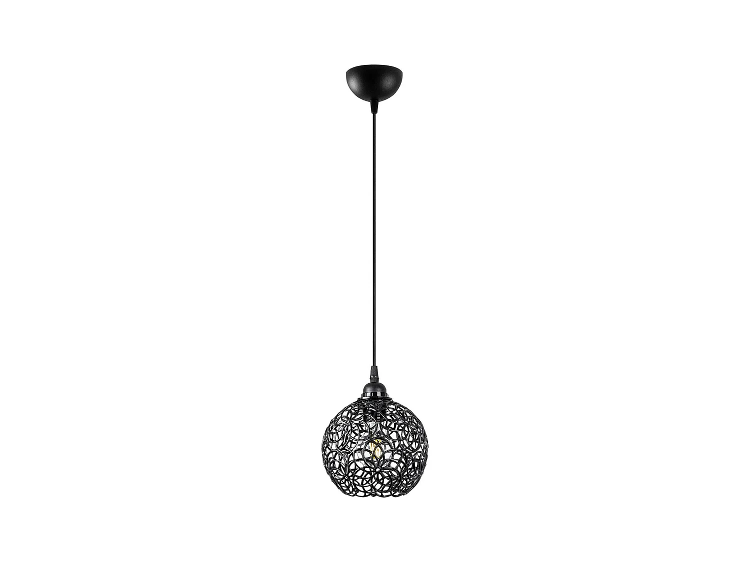 Suspension noire boule – motif floral, ajourée ERZIN