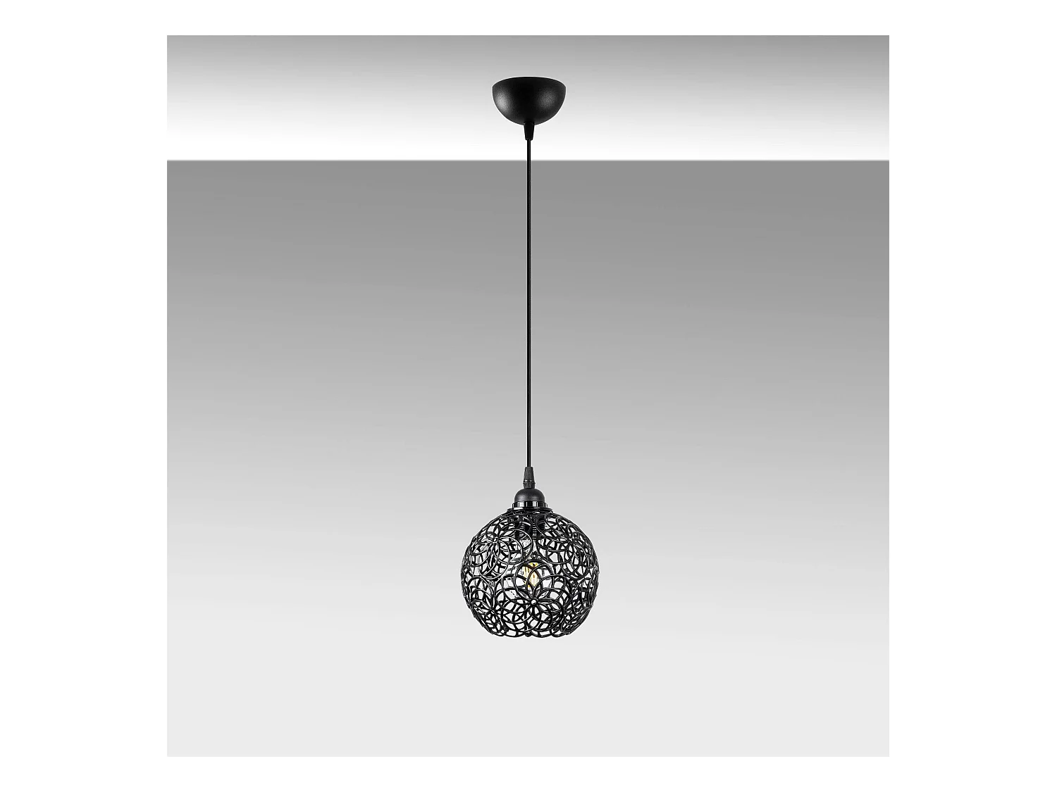 Suspension noire boule – motif floral, ajourée ERZIN