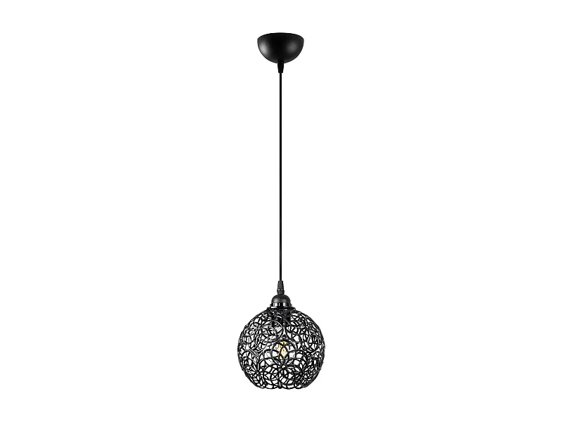 Suspension noire boule – motif floral, ajourée ERZIN