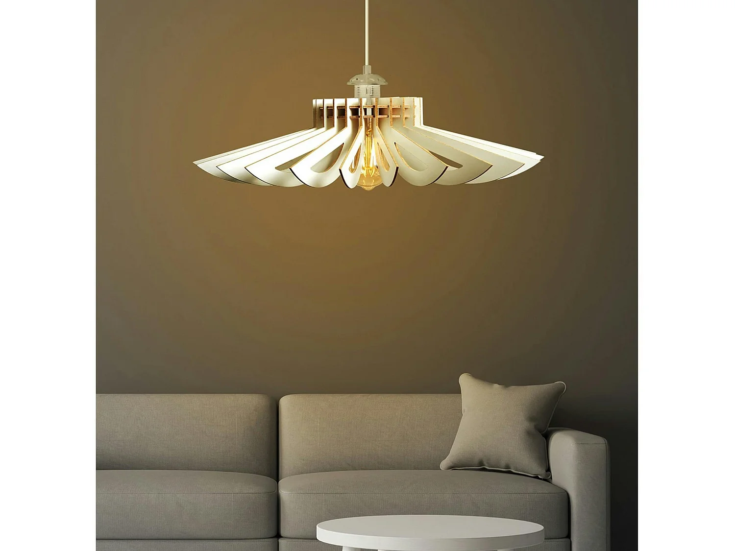 Suspension blanche moderne - forme florale BIEL