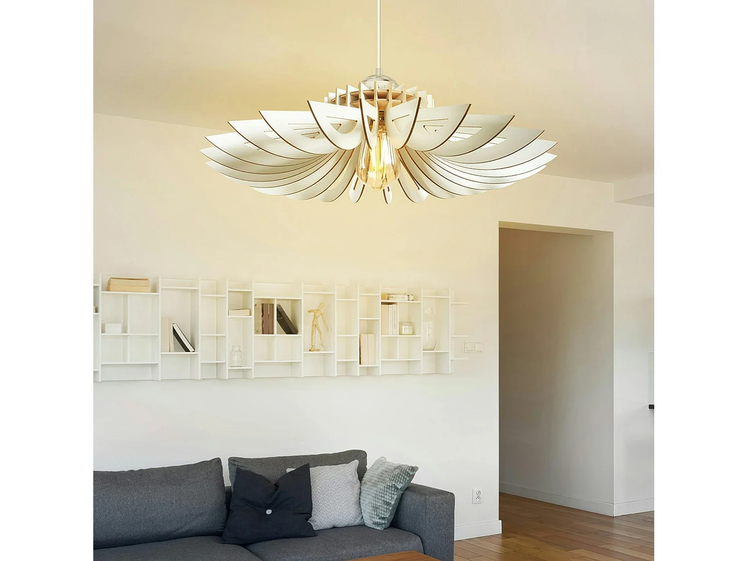 Suspension blanche moderne - forme florale BIEL