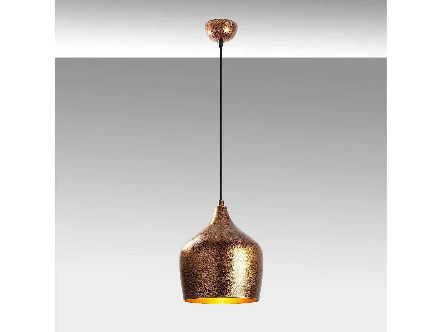 Suspension vintage cuisine – métal moucheté cuivré SILE