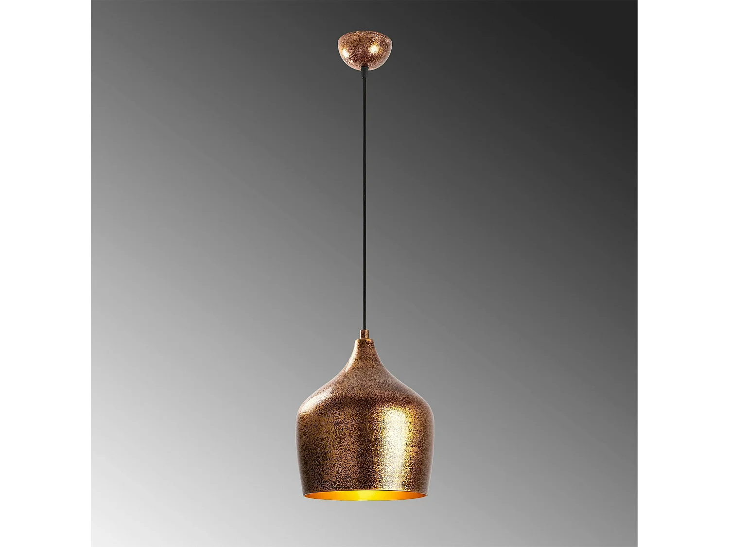 Suspension vintage cuisine – métal moucheté cuivré SILE