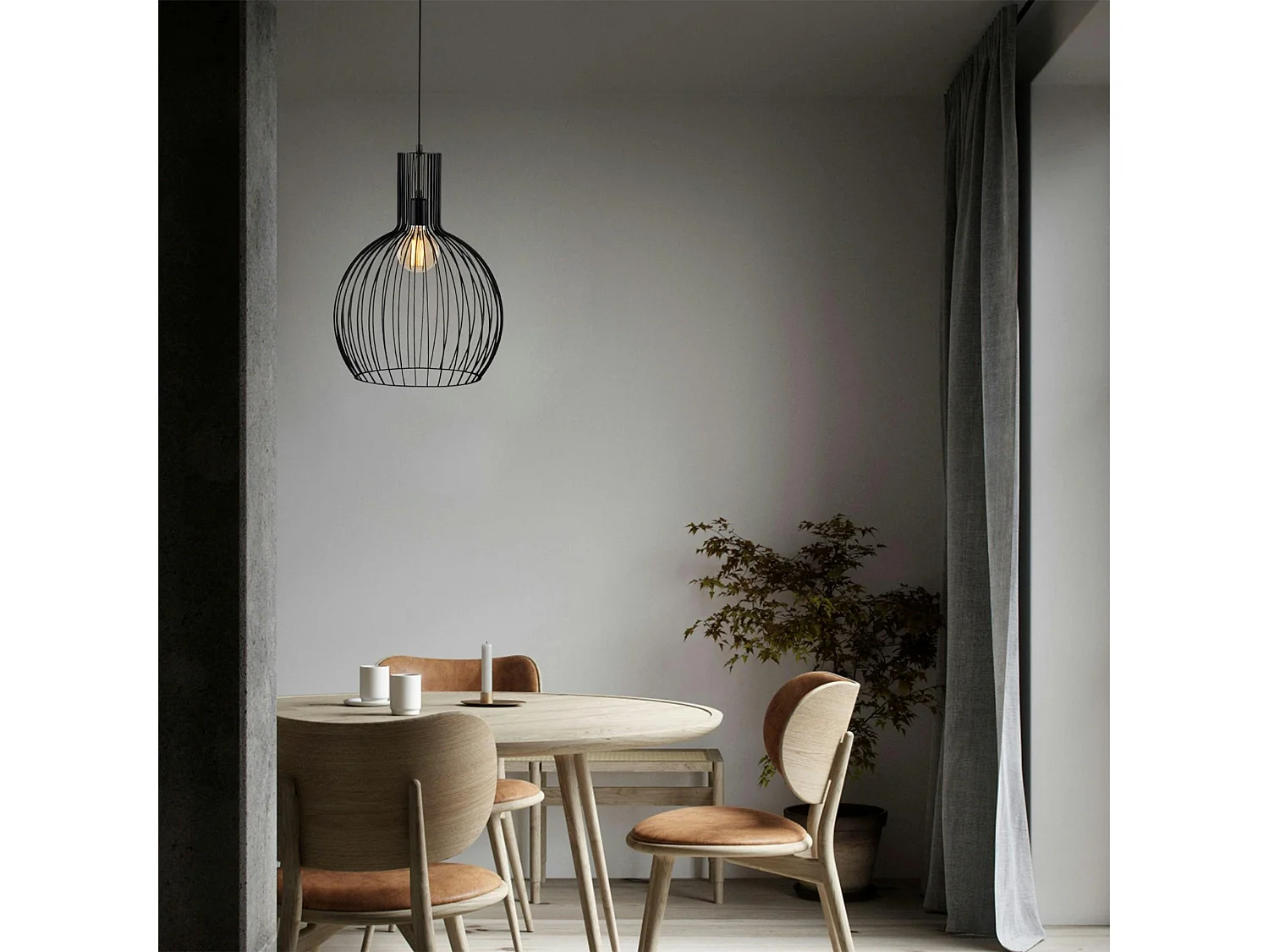 Suspension noire filaire – design globe moderne ERZIN