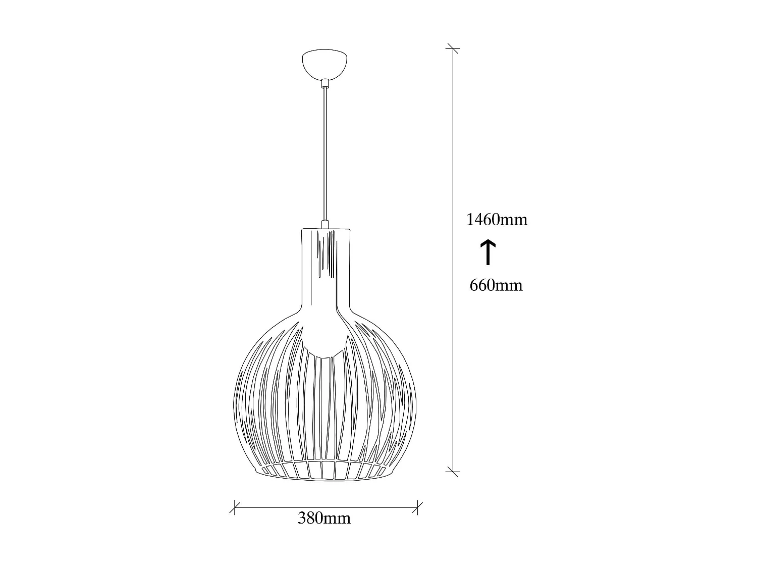 Suspension noire filaire – design globe moderne ERZIN