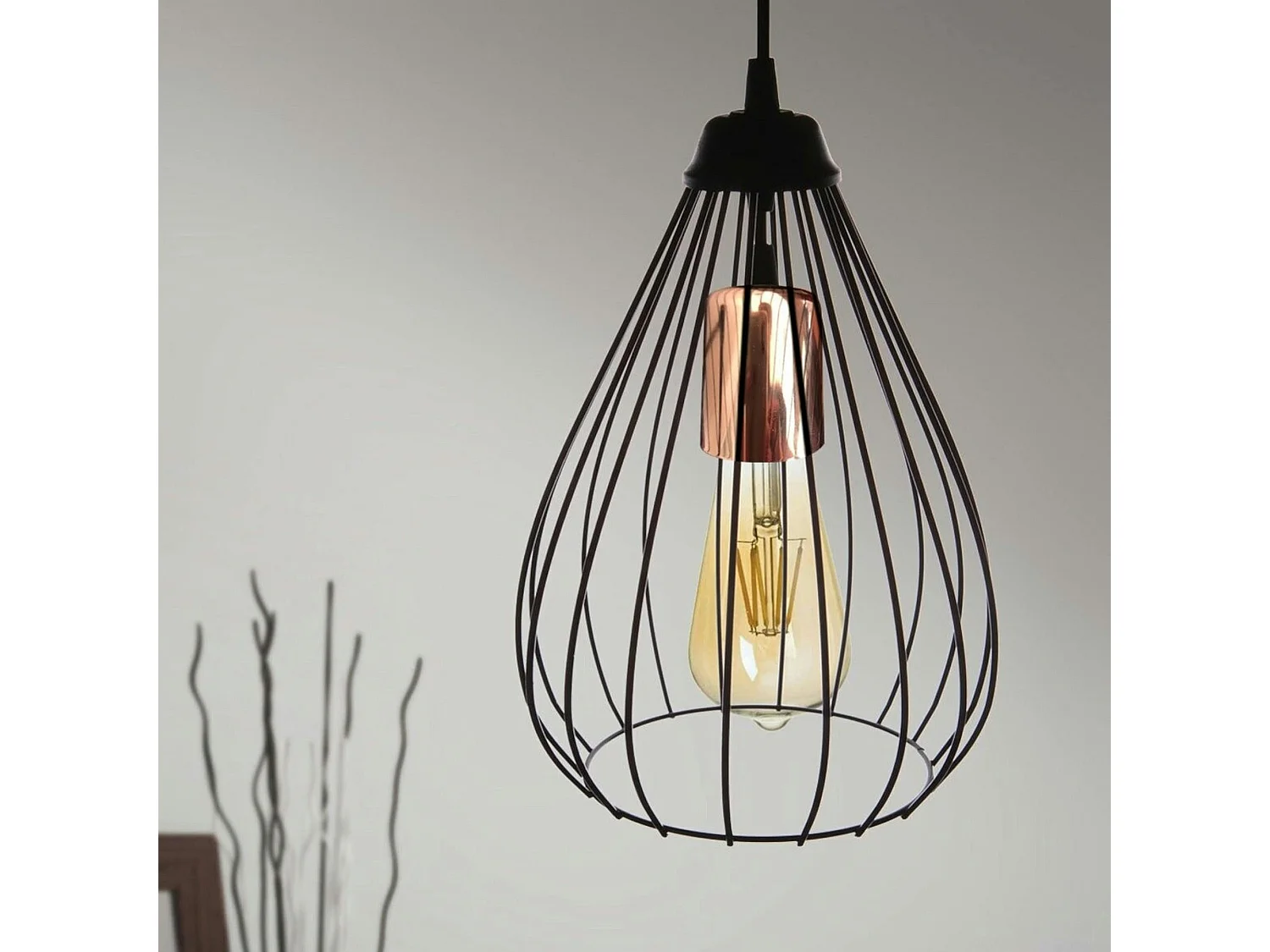 Suspension noire filaire design ERZIN