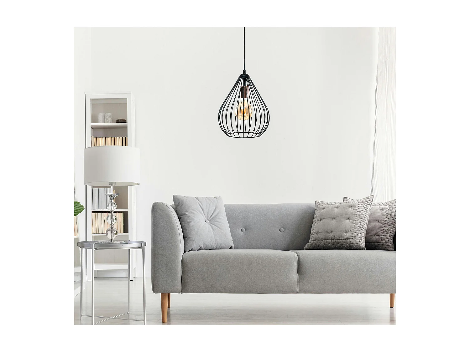 Suspension noire filaire design ERZIN