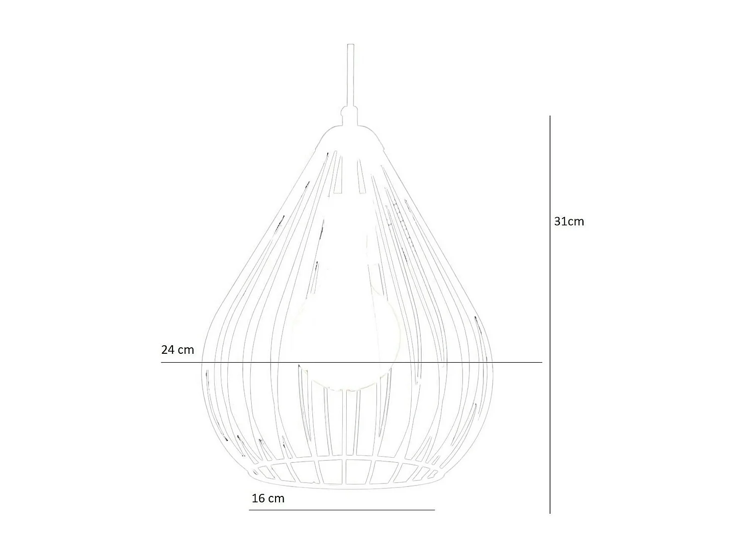 Suspension noire filaire design ERZIN