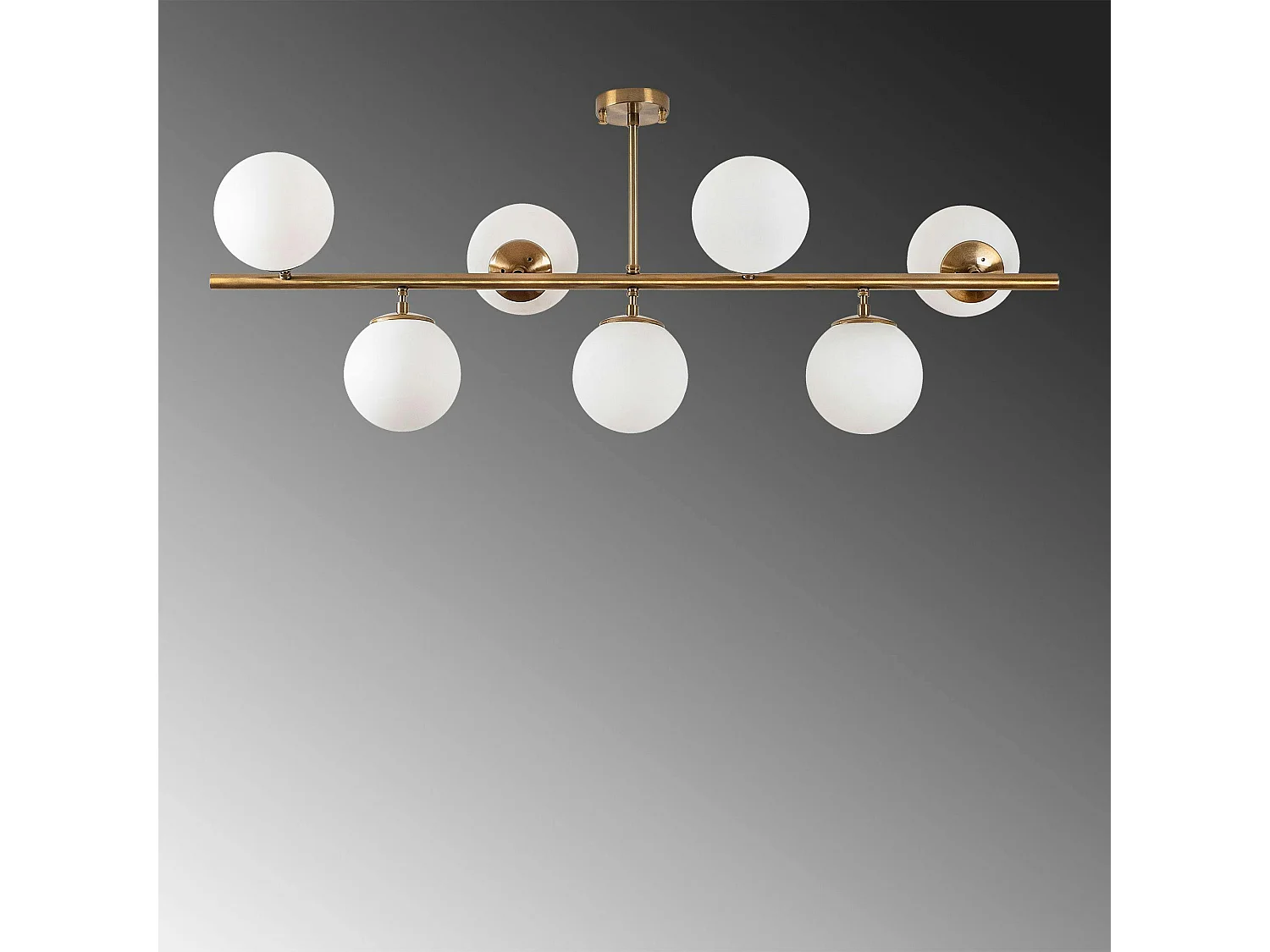 Suspension cuisine design – 7 globes sur barre SIERRE