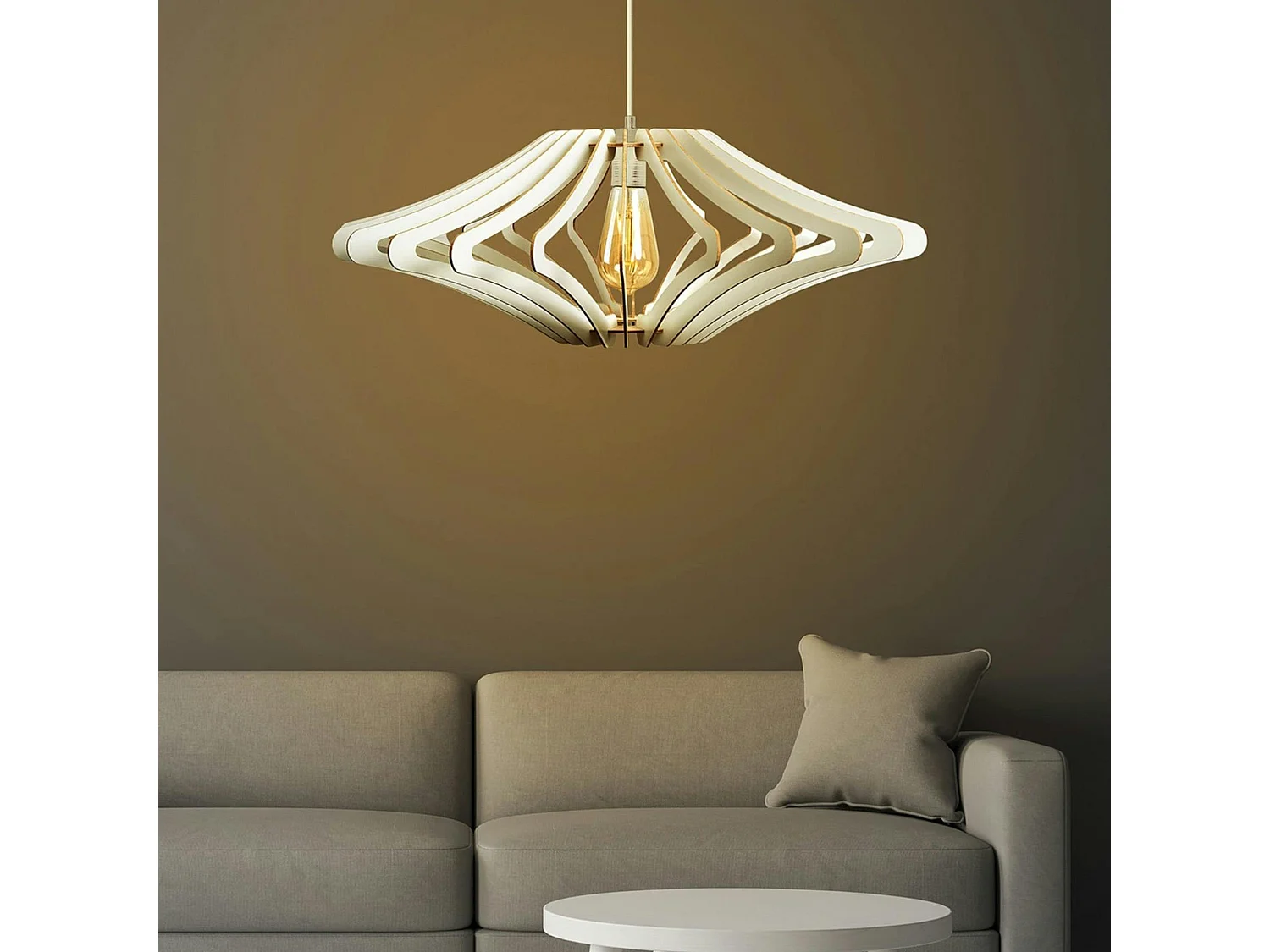 Suspension blanche moderne - forme graphique BIEL