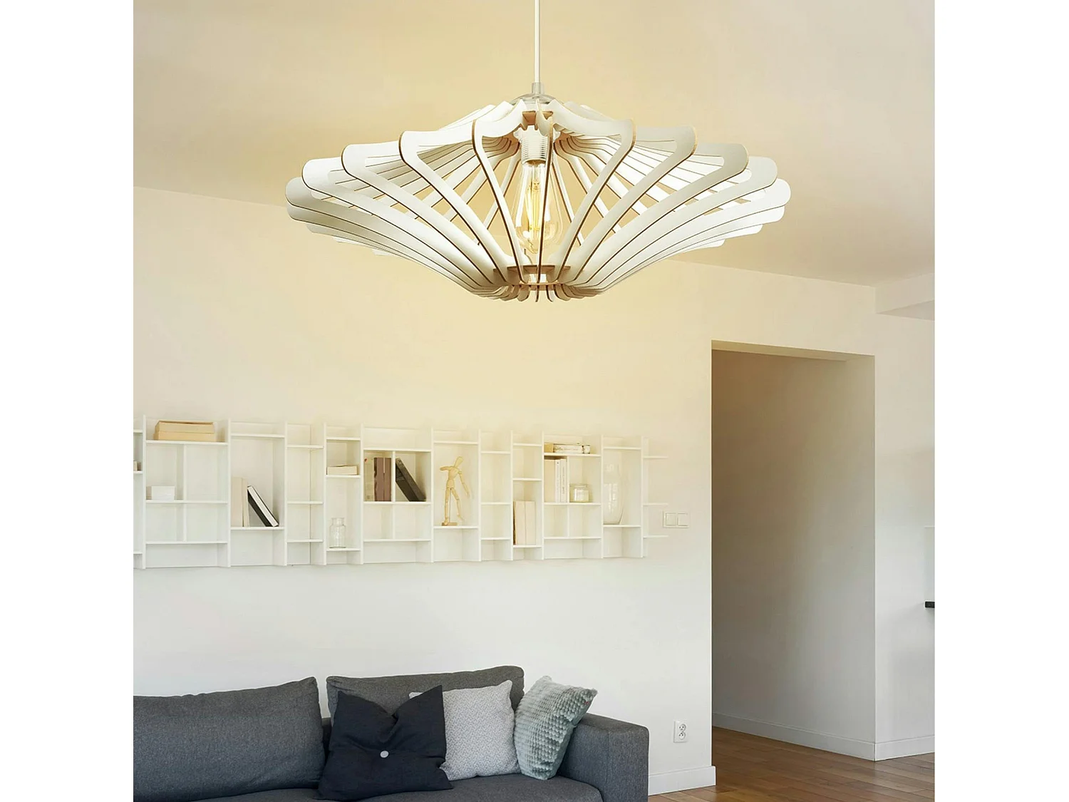 Suspension blanche moderne - forme graphique BIEL