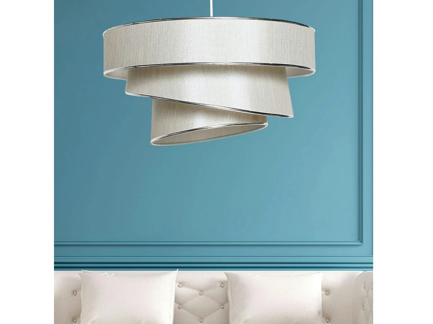 Suspension moderne beige - abat-jour triple ZURICH