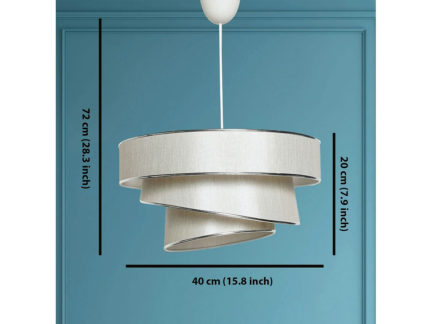 Suspension moderne beige - abat-jour triple ZURICH