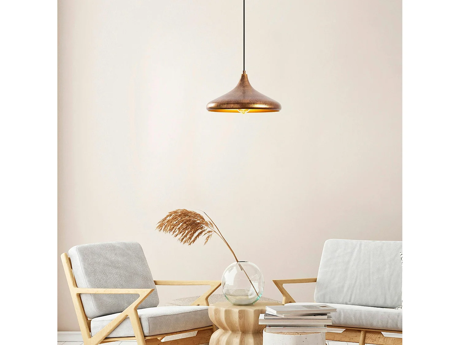 Suspension design cuivrée – forme soucoupe SILE