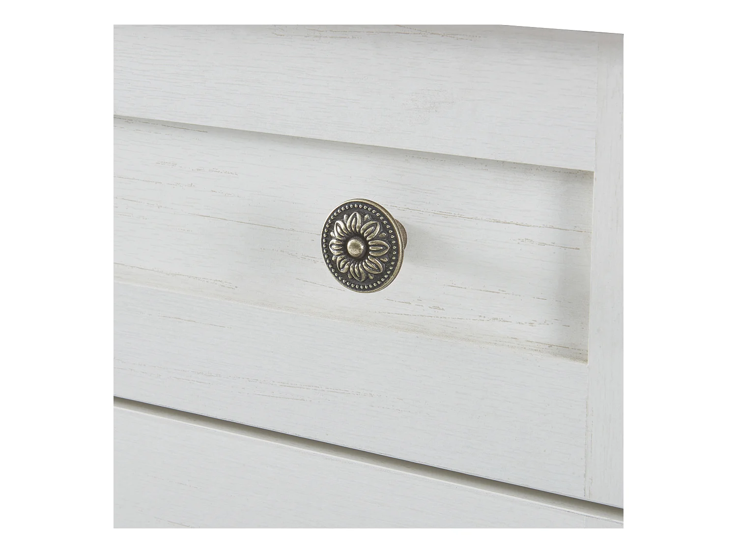 Buffet blanc en naturel, 2 tiroirs en 4 portes, nombreux assortimenten, fusion du moderne en du vintage