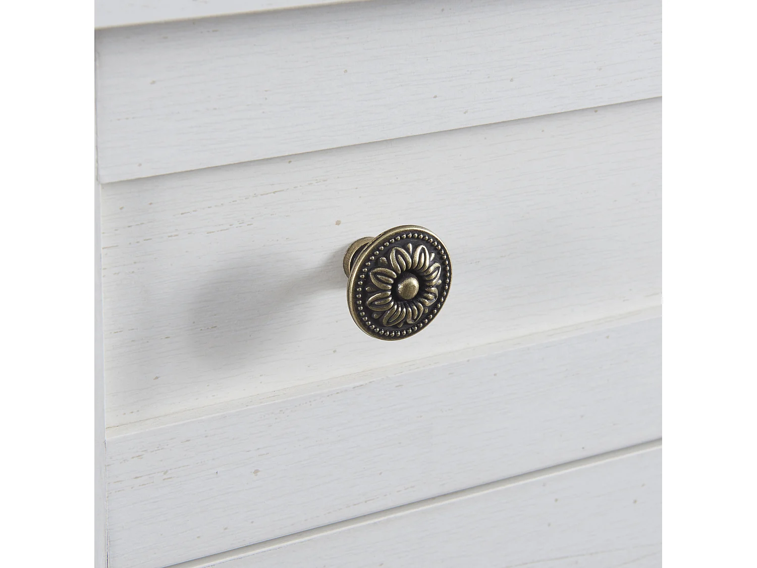 Credenza bianca con 2 cassetti e 4 ante, ampio spazio di archiviazione, stile semplice