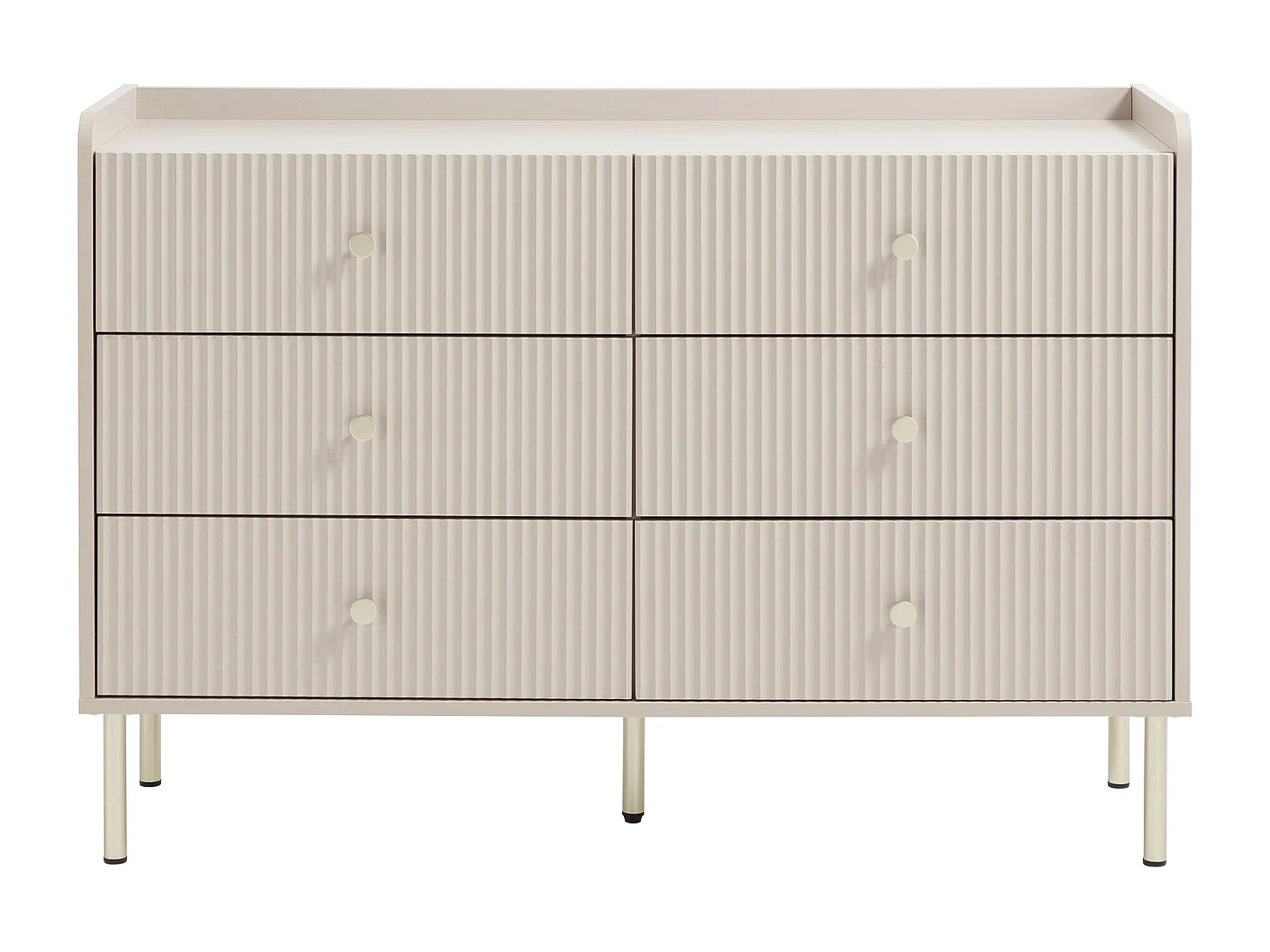 Commodes 6 tiroirs – Beige et doré - LUNAOR