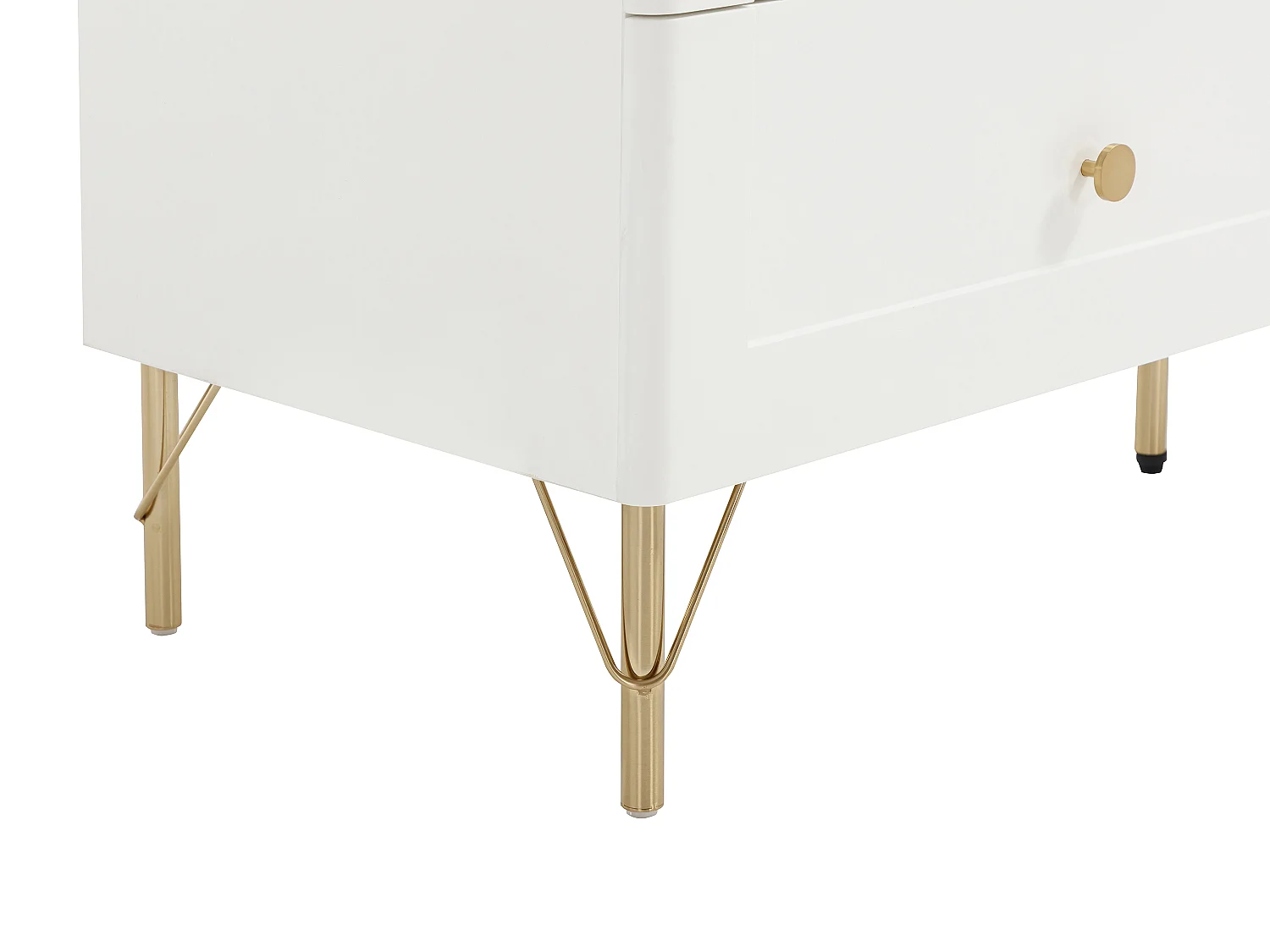 Commode 6 tiroirs – Blanc et doré - ALOBARA