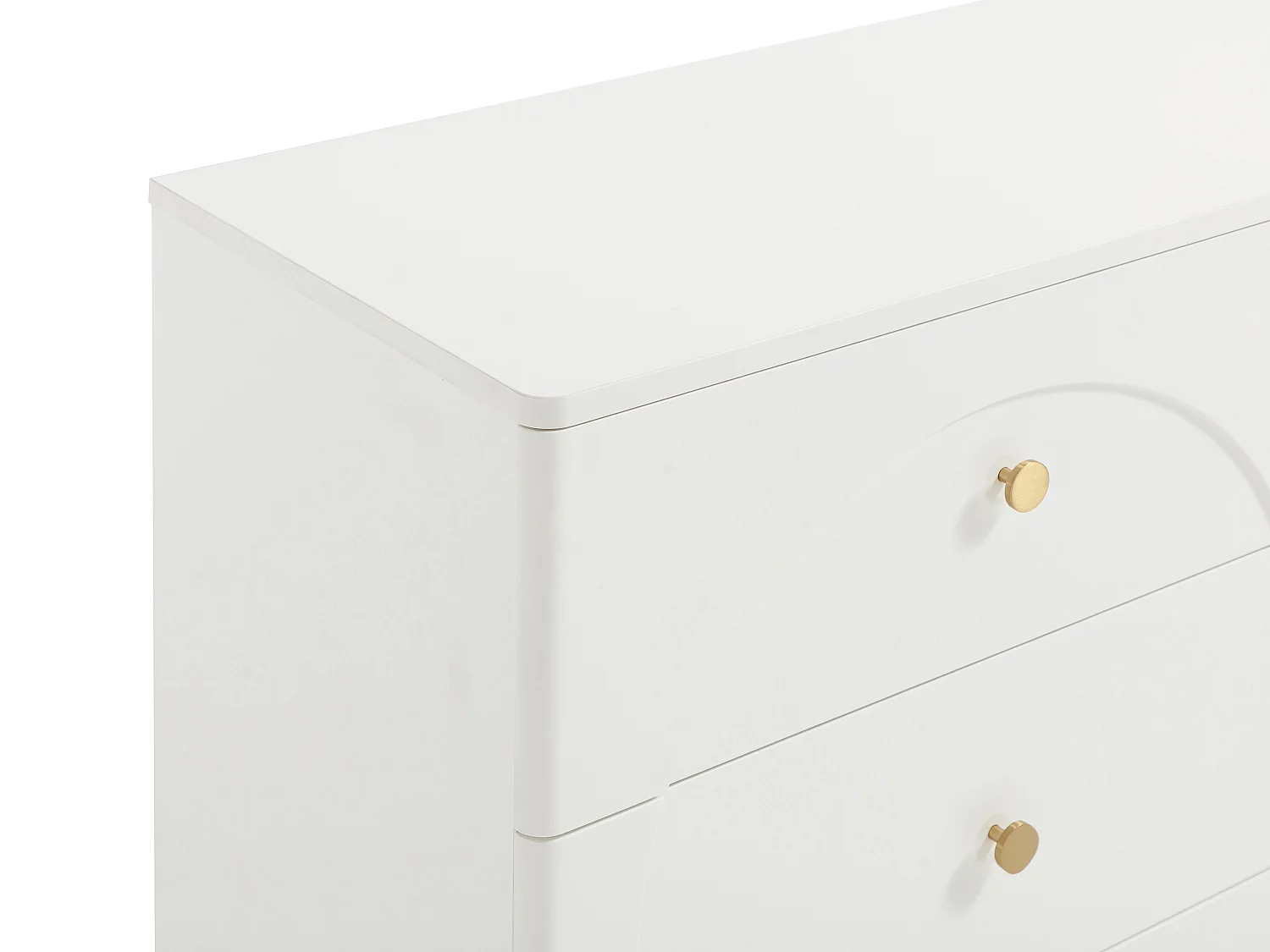 Commode 6 tiroirs – Blanc et doré - ALOBARA