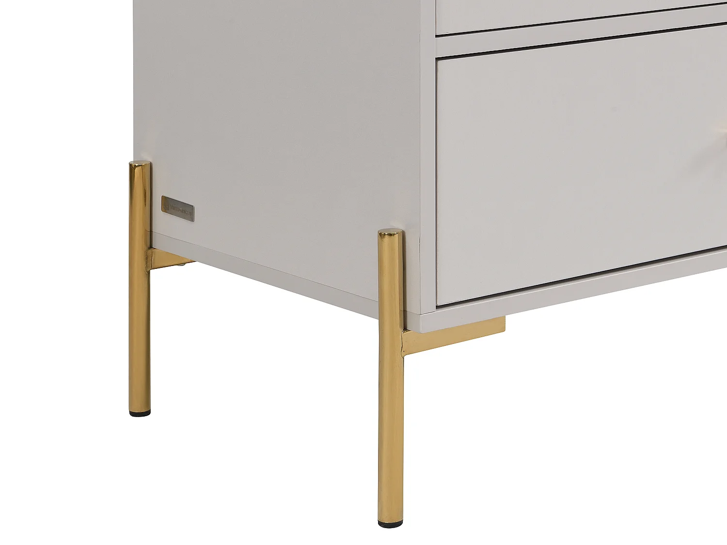 Commode 6 tiroirs - MDF et métal - Beige et doré - MILAVIA