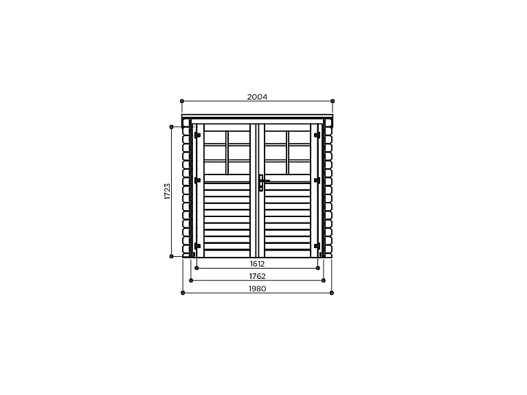 Abri de Jardin Solid CALYPSO 19mm - 198x198cm (3.92m²)