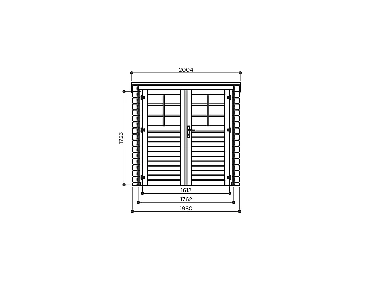 Abri de Jardin Solid CALYPSO 19mm - 198x198cm (3.92m²)