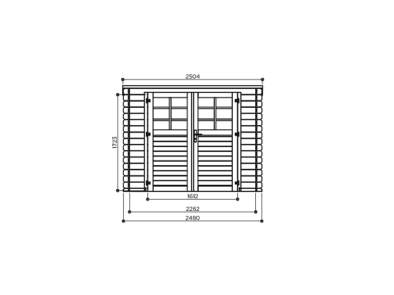 Abri de Jardin Solid Laelia 2,5x2,5m (6,15m²) - 19mm