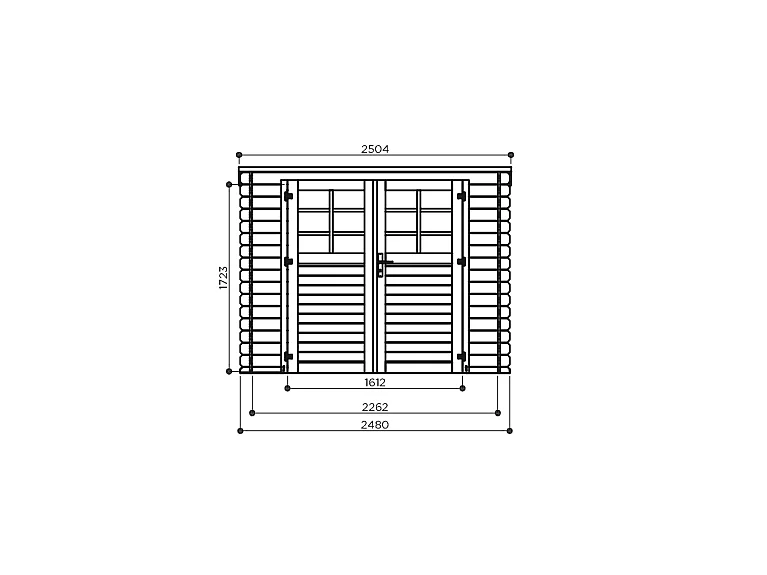 Abri de Jardin Solid Laelia 2,5x2,5m (6,15m²) - 19mm