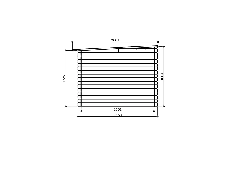 Abri de Jardin Solid Laelia 2,5x2,5m (6,15m²) - 19mm