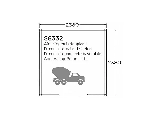 Abri de Jardin Solid Nevers (5.66m²) - 238x238cm