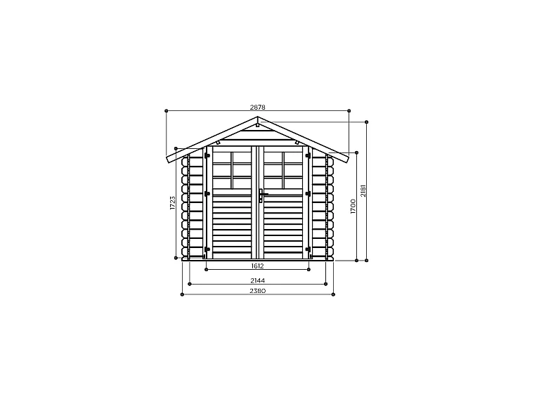 Abri de Jardin Solid Muriel 28mm (238x238cm) - 5.66m²