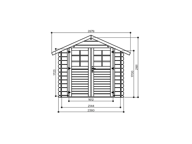 Abri de Jardin Solid Muriel 28mm (238x238cm) - 5.66m²