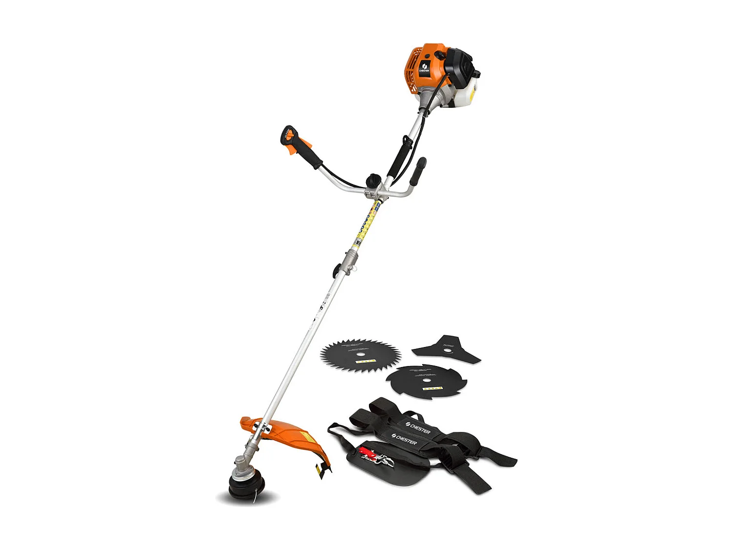 Débroussailleuse thermique 52 cm³ - 3 lames + 1 tête double fil - CHESTER