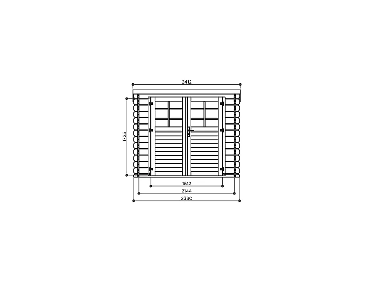 Abri de Jardin Solid KEIKO 28mm (5.66m²) - 238x238cm