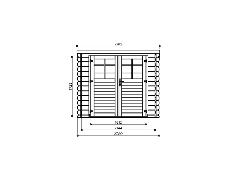 Abri de Jardin Solid KEIKO 28mm (5.66m²) - 238x238cm