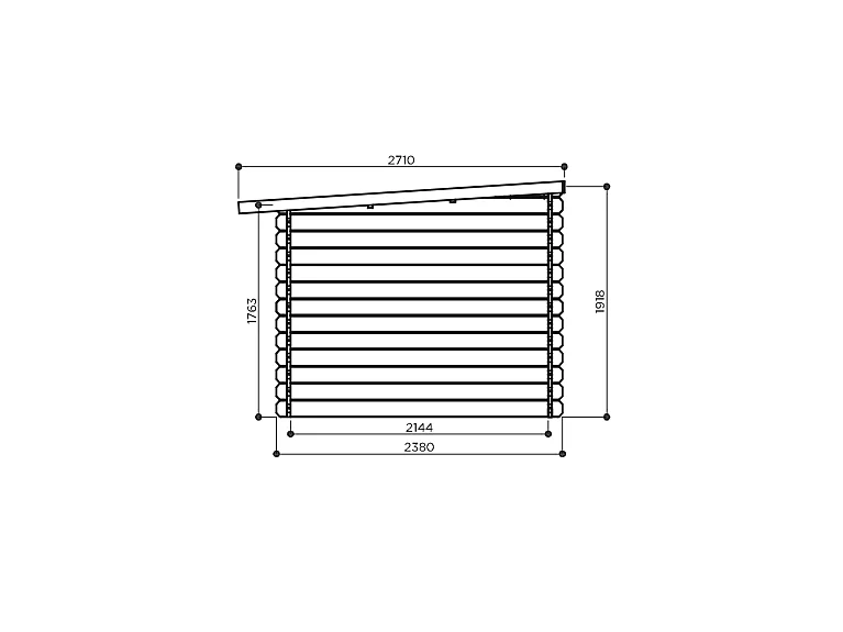 Abri de Jardin Solid KEIKO 28mm (5.66m²) - 238x238cm