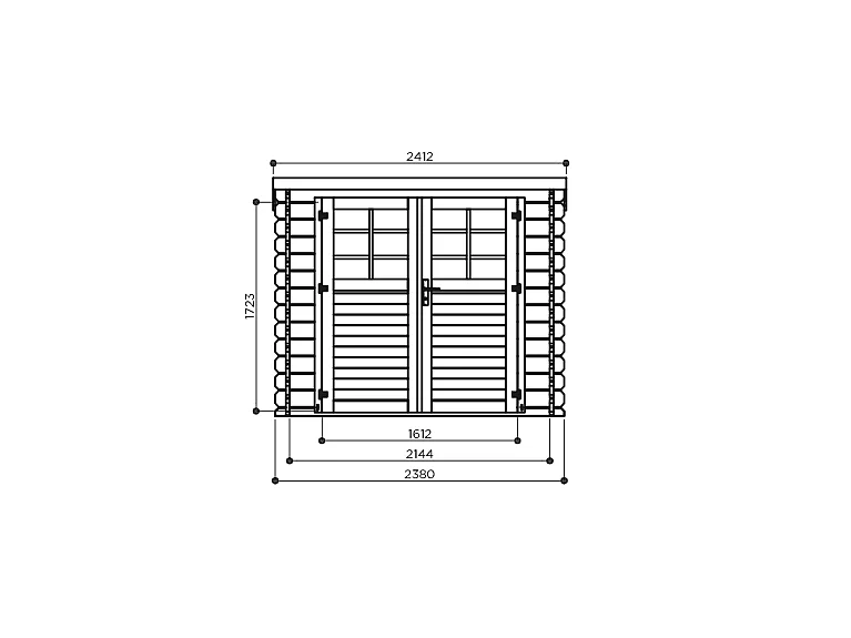 Abri de Jardin Solid KEIKO 28mm (5.66m²) - 238x238cm