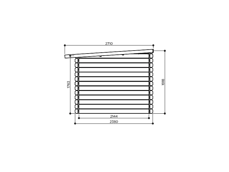 Abri de Jardin Solid KEIKO 28mm (5.66m²) - 238x238cm