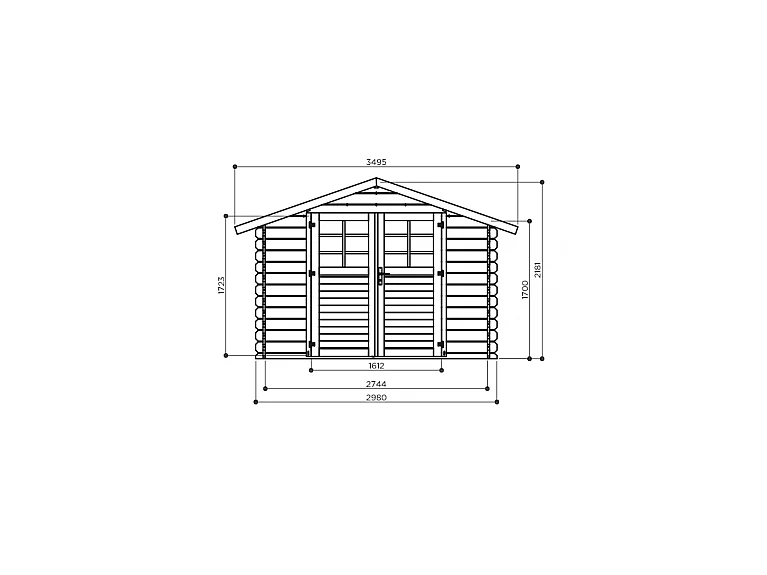Abri de Jardin Solid Nina 5.9m² - 28mm (298x198cm)