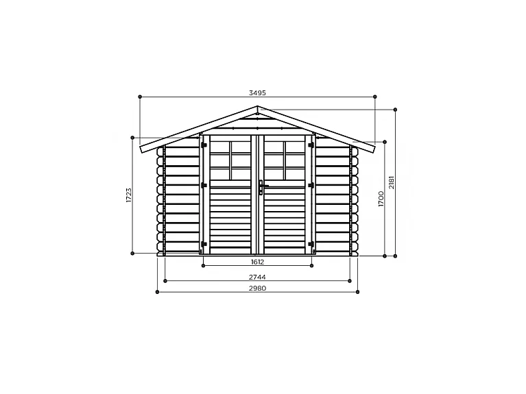 Abri de Jardin Solid Nina 5.9m² - 28mm (298x198cm)