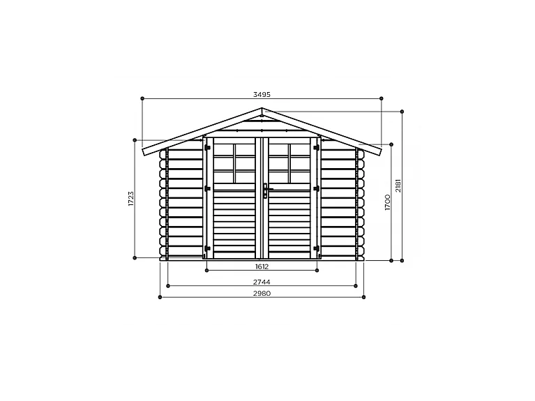 Abri de Jardin Solid Nina 5.9m² - 28mm (298x198cm)