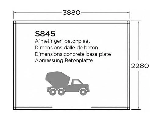 Abri Jardin Solid Dainville II - 11.56 m² - 388x298 cm