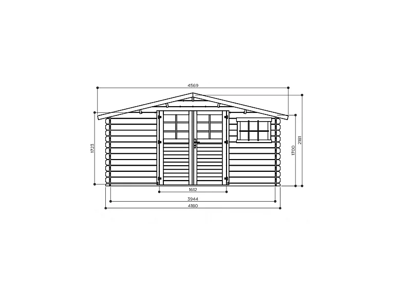 Abri de Jardin Solid VICTOR 16.22m² - 418x388cm - Madriers 28mm