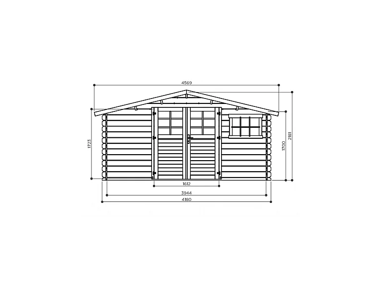 Abri de Jardin Solid VICTOR 16.22m² - 418x388cm - Madriers 28mm