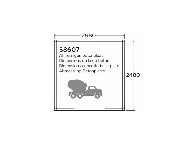 Abri de Jardin Solid Jena (7.39 m²) - 298 x 248 cm