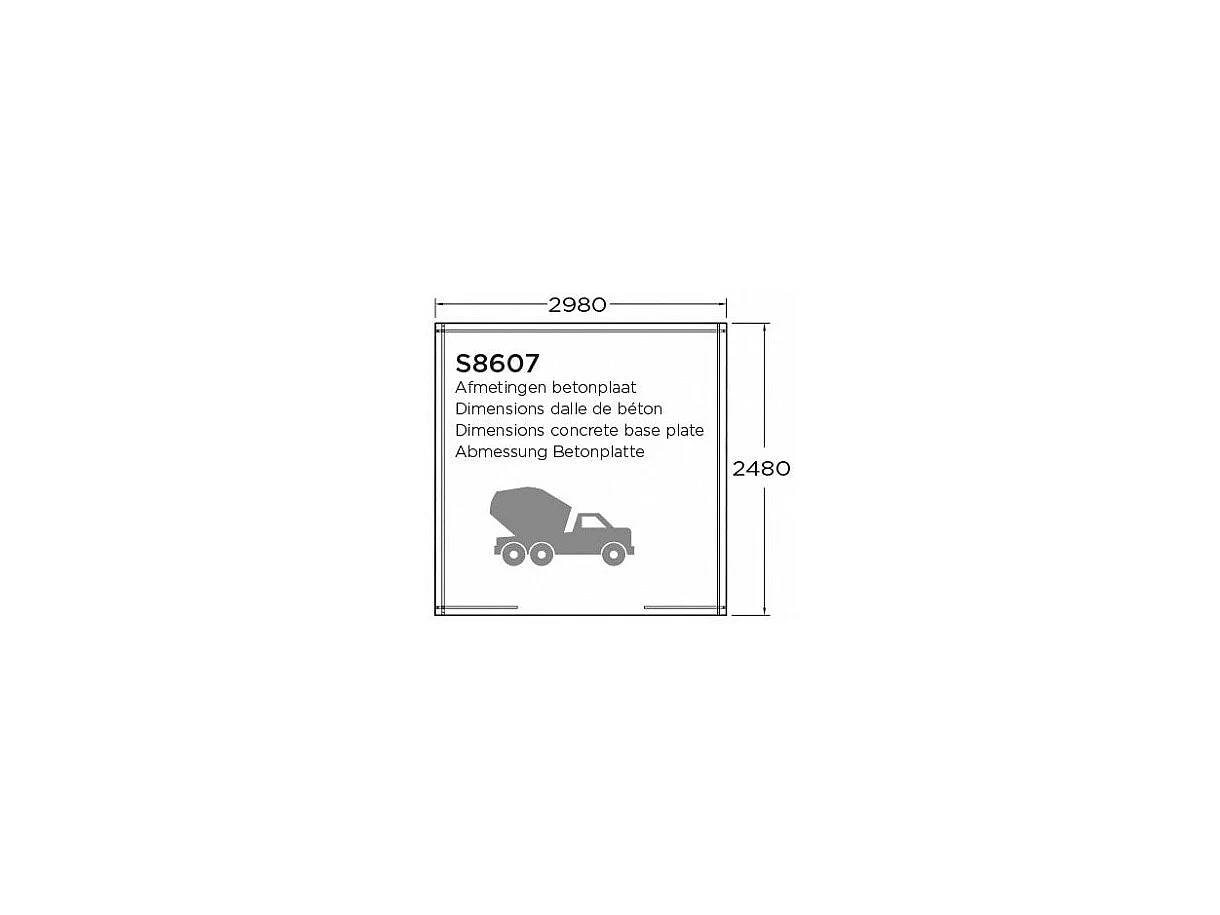 Abri de Jardin Solid Jena (7.39 m²) - 298 x 248 cm