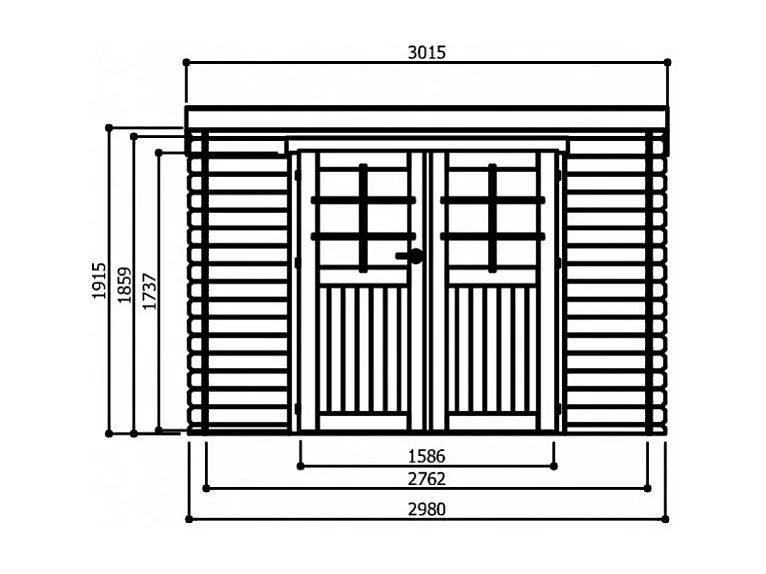 Abri de Jardin Solid Jena (7.39 m²) - 298 x 248 cm