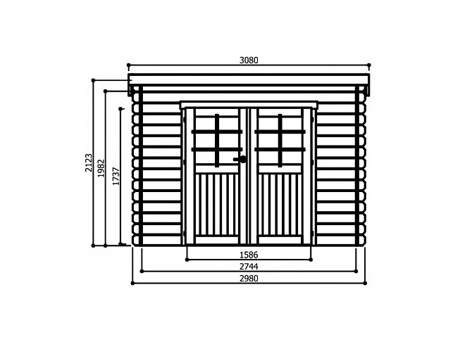Abri Jardin Solid Brest (8.88 m²) - Bois Imprégné 298 x 298 cm