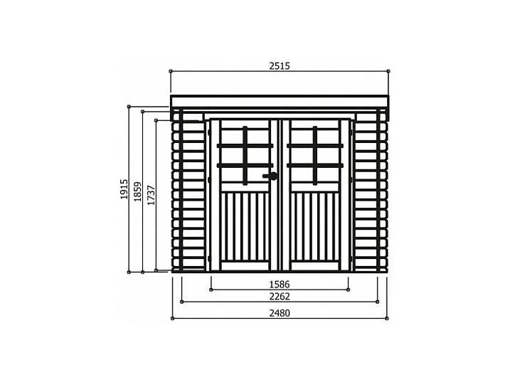 Abri de Jardin Solid STENDAL - 4.91m² - 248x198cm